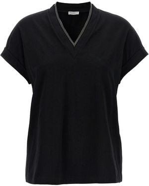 Brunello Cucinelli Cotton T-Shirt - Black