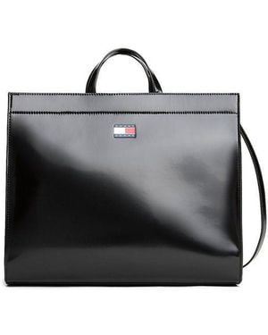 Tommy Hilfiger Tote Bag Polyurethane Tote-Bags - Black