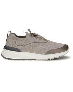 Brunello Cucinelli Cotton Athletic Trainers - Brown