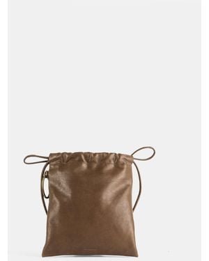 Bea Mombaers Large Leather Drawstring Bag Hand - Green