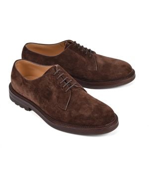Brunello Cucinelli Suede Leather Derby Shoe - Brown