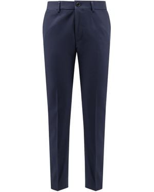 BOSS Cotton And Silk Trousers - Blue