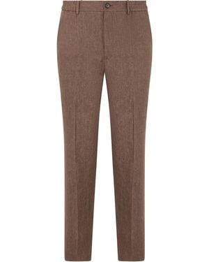 Slowear Trousers Tapered Linen - Brown
