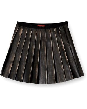 DIESEL O-Saka-Mini Faux Leather Skirt - Black