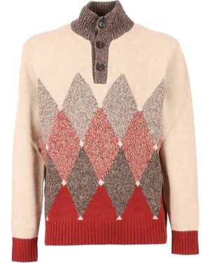 Ballantyne T Neck Pullover Button - Pink