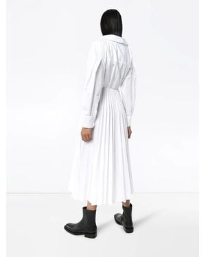 Valentino Wrap Pleated Shirt Dress - White
