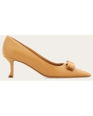 Ferragamo Leather Pointed Shoes - Natural