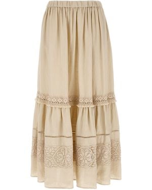 Max Mara Linen Mini Skirt - Natural
