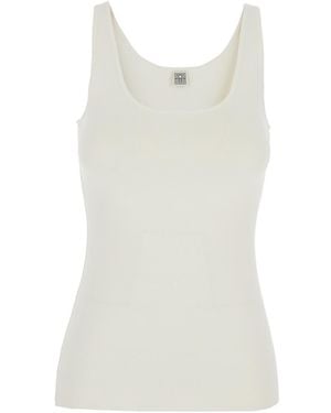 TOTEME Sleeveless Top With Round Neck Viscose Tops - White