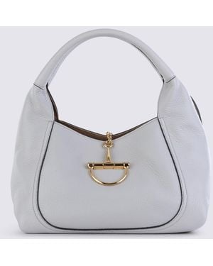 Gucci Sphinx Leather Softbit Tote Bag - Gray