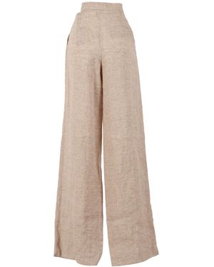 Emporio Armani Woman Trouser Linen Viscose Polyester Pant - Natural