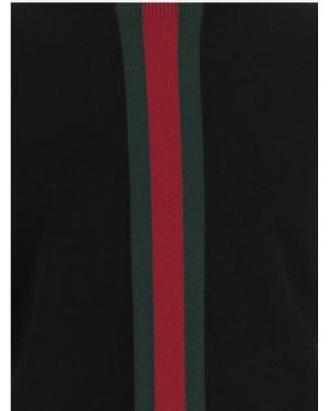 Gucci Cashmere Jumper With Web Detail - Black