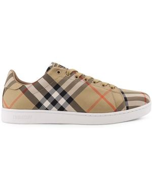 Burberry Canvas Sneakers With Check Motif - Multicolor