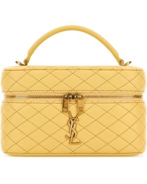 Saint Laurent Nappa Leather Vanity Gaby Handbag - Yellow