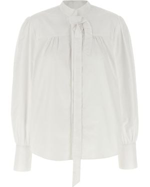 Prada Prada Bow-Tied Cotton Blouse - White