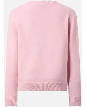 MC2 Saint Barth Princess Cashmere-Blend Crewneck With Born To Shine Lurex Jacquard - Pink