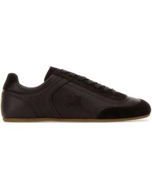 Burberry Leather And Suede Trainers - Black