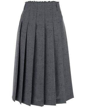 Tela Draped Skirt With Jagged Detail - Gray