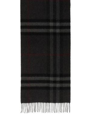 Burberry Cashmere Check Scarf - Black