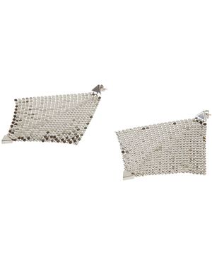 Rabanne Diamond Pattern Perforated Earrings - Gray