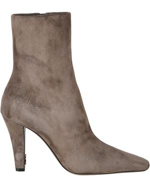 Saint Laurent Jill Suede Ankle Boots - Brown