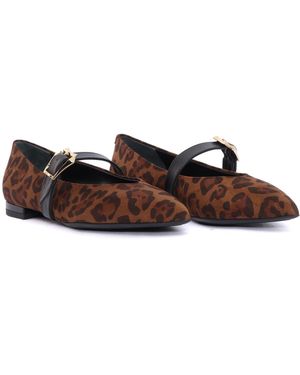 Sergio Levantesi Venere56 Velvet Leo Shoes Flat - Brown