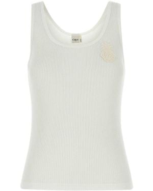 Chloé Cotton Tank Top - White