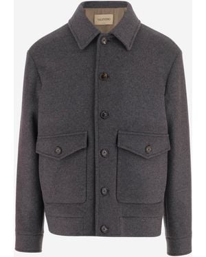 Valentino Jacket Wool-Cashmere Blend - Gray