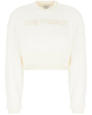 McQueen Cropped Sweatshirt - White