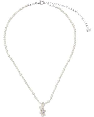 YVMIN Mini Pearl Bear Necklace With Peal Design And Pendant - White