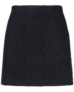 Tagliatore Classic Tailored Skirt With Subtle Sheen - Black