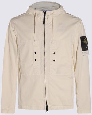 Stone Island Ivory Cotton Casual Jacket - Natural