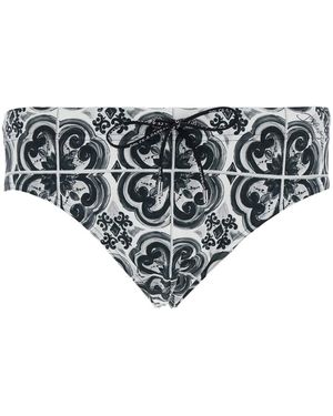 Dolce & Gabbana Dolce & Gabbana And Swimsuit With All-Over Majolica Print - Multicolour
