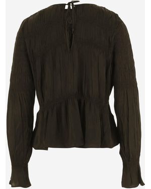 By Malene Birger Viscose Shirt With Drawstring Closure - Black