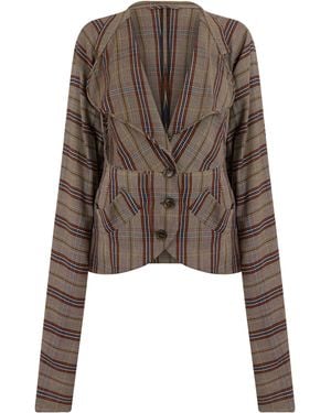 Vivienne Westwood Blazer Chequered Viscose Blazers - Brown