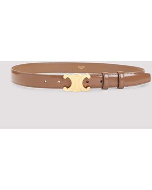 Celine Triomphe Bronze Leather Belt - Brown
