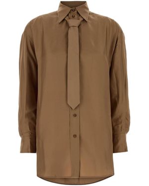 Zimmermann Biscuit Silk Shirt - Brown