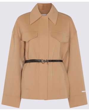 Sportmax Camel Wool Cantore Coat - Natural