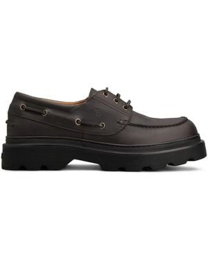 Tod's Boat Loafers Calf Leather - Black