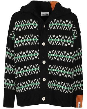 RIGHT FOR Wool Jaquard Cardigan - Black