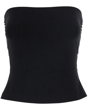 Norma Kamali Top Strapless Tech Fabric Polyester Tops - Black