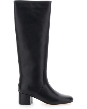 Twinset Knee High Boots With Round Toe - Black