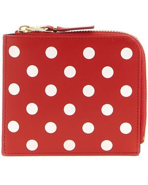 Comme des Garçons Polka Dots Printed Wallet - Red