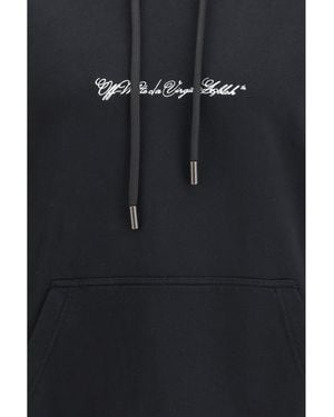Off-White c/o Virgil Abloh Hoodie Script Arrow Diagonal Cotton Sweatshirts - Black