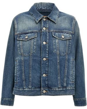 MM6 by Maison Margiela Layered Denim Jacket With Unique Back Design - Blue