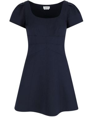 McQueen Wool And Silk Mini Dress - Blue