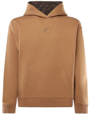Fendi Cotton Sweatshirt With Logo - Brown