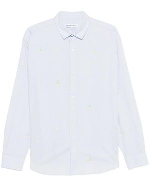 Maison Labiche Breteuil Sailboat-Embroidered Shirt - White