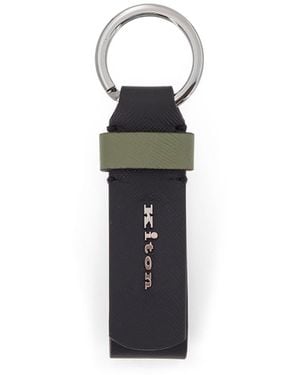 Kiton Leather Keyring - White