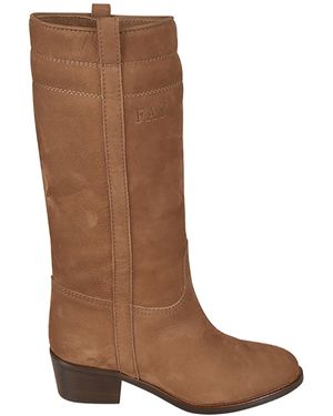 Fay Logo Boots - Brown